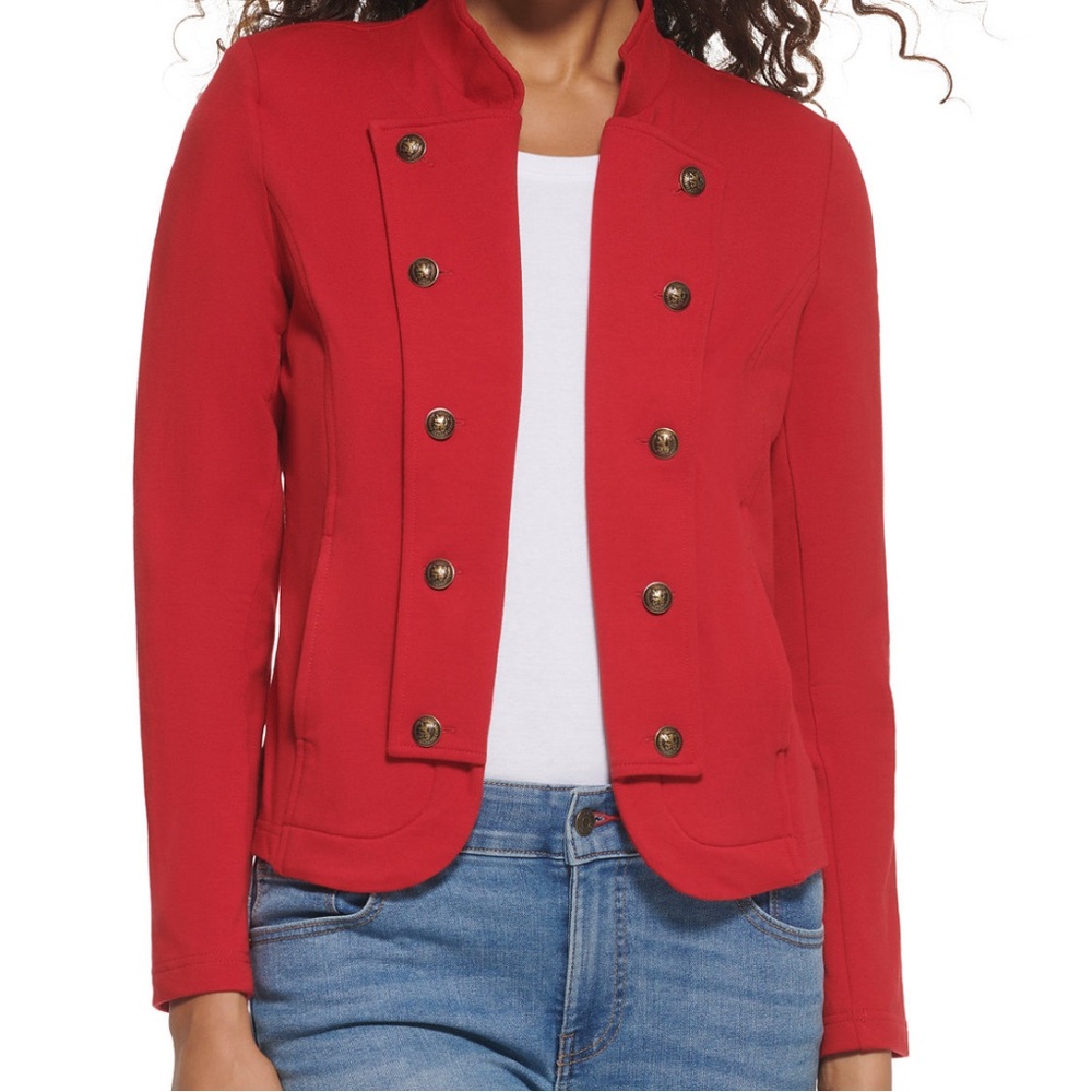 Tommy Hilfiger Red Military-Inspired Blazer